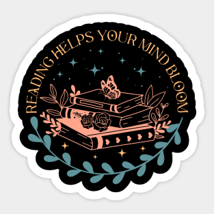 Reading Helps Your Mind Bloom Sticker